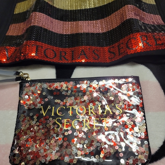 Victoria's Secret BLING Tote + Makeup Bag Set NWT - Picture 7 of 16